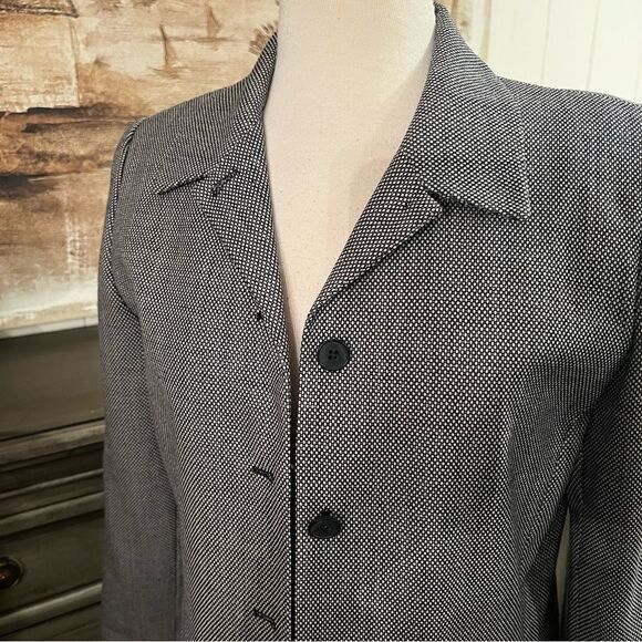 Vintage Pendleton Wool Blazer Navy Herringbone Padded Shoulders, size 12 - Picture 6 of 11